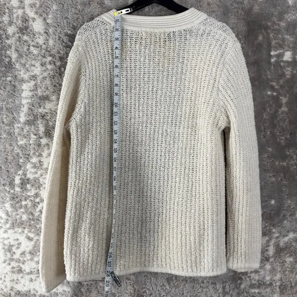 Western Conection Size M Open Front Kint Cardigan Sweater‎ Ivory Long Sleeve